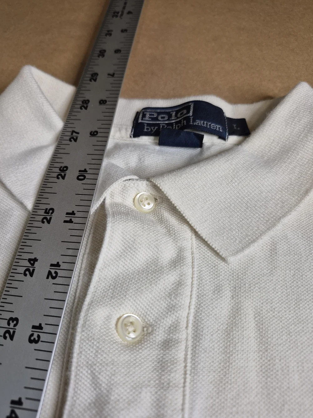Polo by Ralph Lauren Cream Long-Sleeve Polo Shirt 4650/4